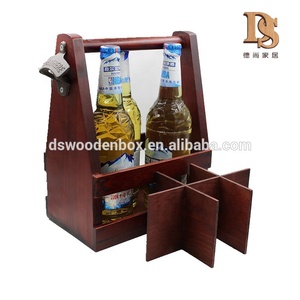 <span class=keywords><strong>Handmade</strong></span> bằng gỗ 6-Pack bia tàu sân bay với xử lý và kim loại mở chai tùy chỉnh bia chủ cho mát hiển thị lưu trữ - Product Image 4