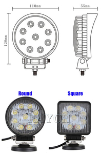 4.5 pulgadas 27 W Ronda del Trabajo del LED Lámpara <span class=keywords><strong>de</strong></span> Luz <span class=keywords><strong>de</strong></span> Carretera <span class=keywords><strong>de</strong></span> Alta Potencia con el logotipo libre - Product Image 6