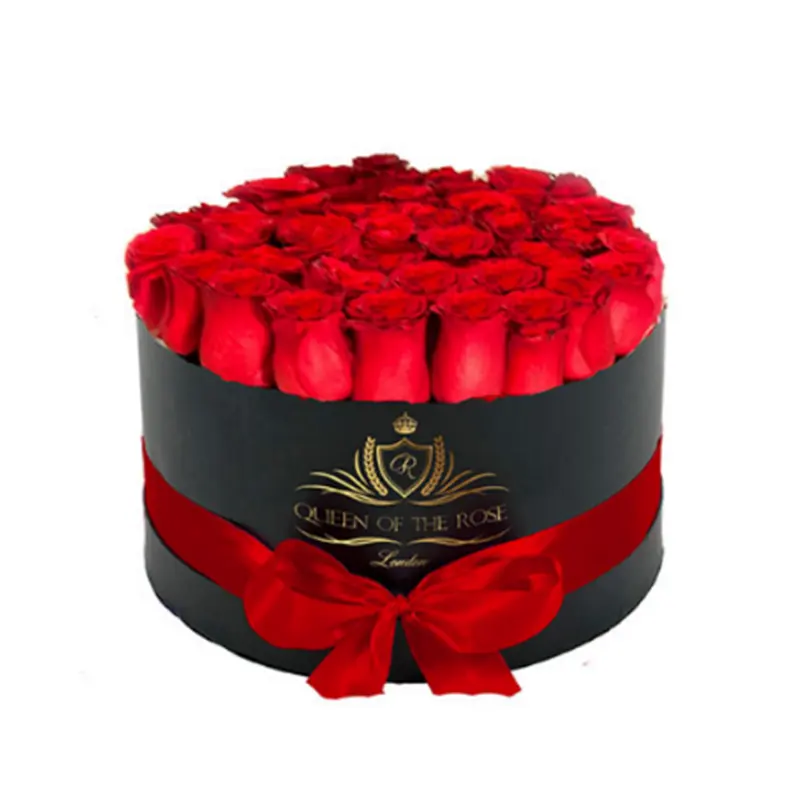 2017 Offre Spéciale personnalisé cylindre rond de luxe papier boîte cadeau fleur avec couvercle pour la rose fraîche paquet en gros