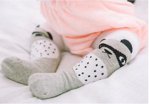 Calcetines de bebé personalizados novedad venta al por mayor Panda blanco y negro lindo - Product Image 4