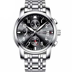 <span class=keywords><strong>ONTHEEDGE</strong></span> Montre Homme de Luxe, Montre-Bracelet en Acier à Quartz d'Affaires Étanche, Petit Cadran Chronographe à Aiguilles Lumineuses - Product Image 6