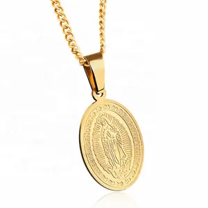 MECYLIFE chapados en oro católica medalla collar <span class=keywords><strong>de</strong></span> <span class=keywords><strong>Nuestra</strong></span> <span class=keywords><strong>Señora</strong></span> <span class=keywords><strong>de</strong></span> <span class=keywords><strong>Guadalupe</strong></span>, colgante religioso - Product Image 1