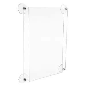 A4 Acrylic Wall Mount Poster Holder / Picture Frame Photo Display Clear  Perspex