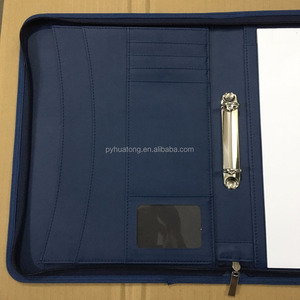 Chất Lượng Cao <span class=keywords><strong>Pu</strong></span> Da <span class=keywords><strong>Compendium</strong></span> Vòng Binder Zipper Thư Mục - Product Image 2