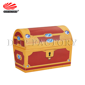 Handgemaakte Houtnerf Piraat <span class=keywords><strong>Mini</strong></span> Snoep Geschenkverpakkingen Papier Kartonnen Speelgoed Doos Kleine Schat Borst - Product Image 3