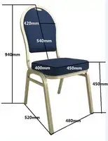 आतिथ्य डिजाइन कुर्सी असबाब स्टैकिंग होटल भोज कुर्सी धातु कुर्सी