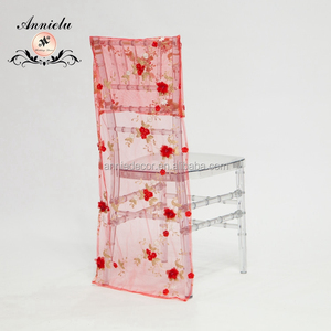Rouge perles broderie <span class=keywords><strong>de</strong></span> <span class=keywords><strong>mariage</strong></span> déco chiavari <span class=keywords><strong>chaise</strong></span> couverture maille - Product Image 1