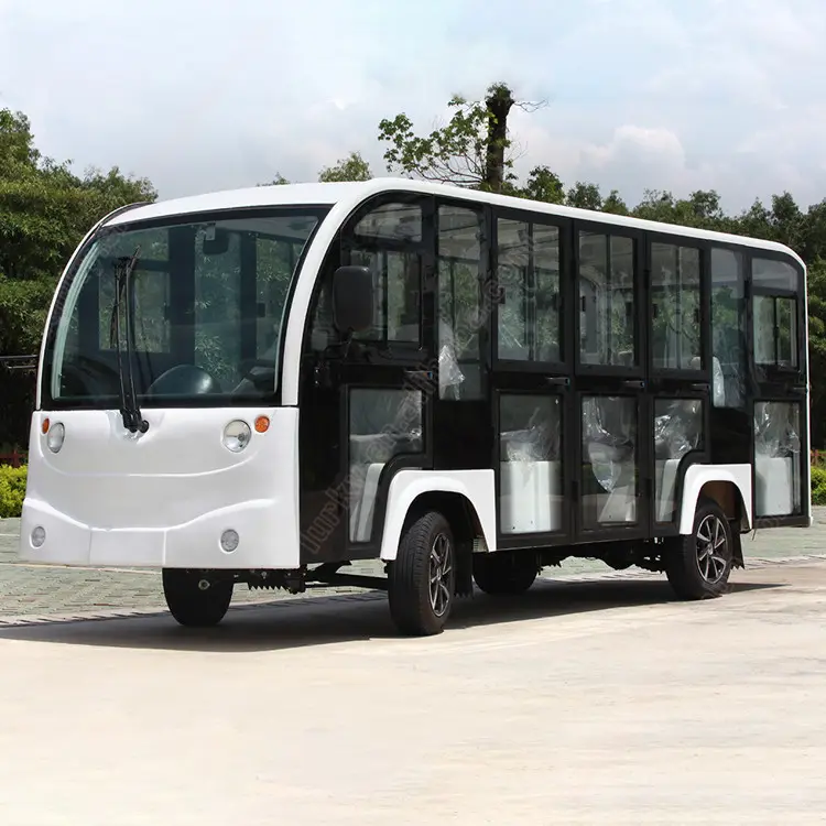 CE承認の4輪バッテリー駆動の完全密閉型トップ電気観光バス
