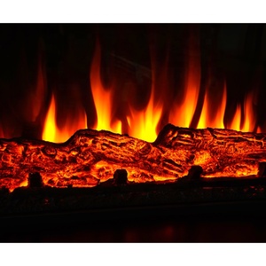 Aquecedor infravermelho clássico, inserção de fogo elétrica linear com grandes logs