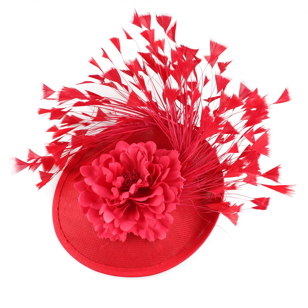 Sinamay Fascinator Hat with Feather Decoration for Women display picture 1