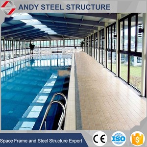 Fábrica de estructuras de acero de China, marco de <span class=keywords><strong>portal</strong></span> prefabricado de alto estándar, estructura de acero, pintura en aerosol de acero inoxidable, techo de edificio para piscina, cobertizo de techo de marco espacial - Product Image 4