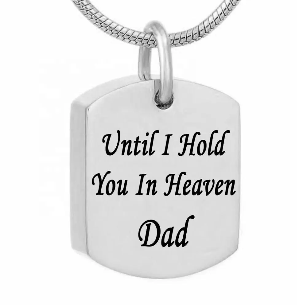 until I hold you in heaven dad and mom Urn Necklace for Ashes Memorial Keepsake Cremation Pendant Jewelry