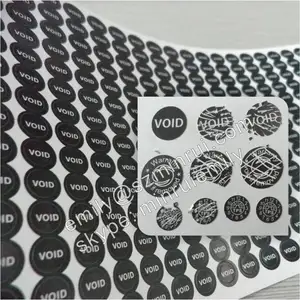 Tuỳ Chỉnh Giòn Đen Vòng Tamper Proof Vít Void Sticker Bao Gồm, Bảo Hành Destructible Dễ Vỡ Vít Void Seal Label Một Thời Gian