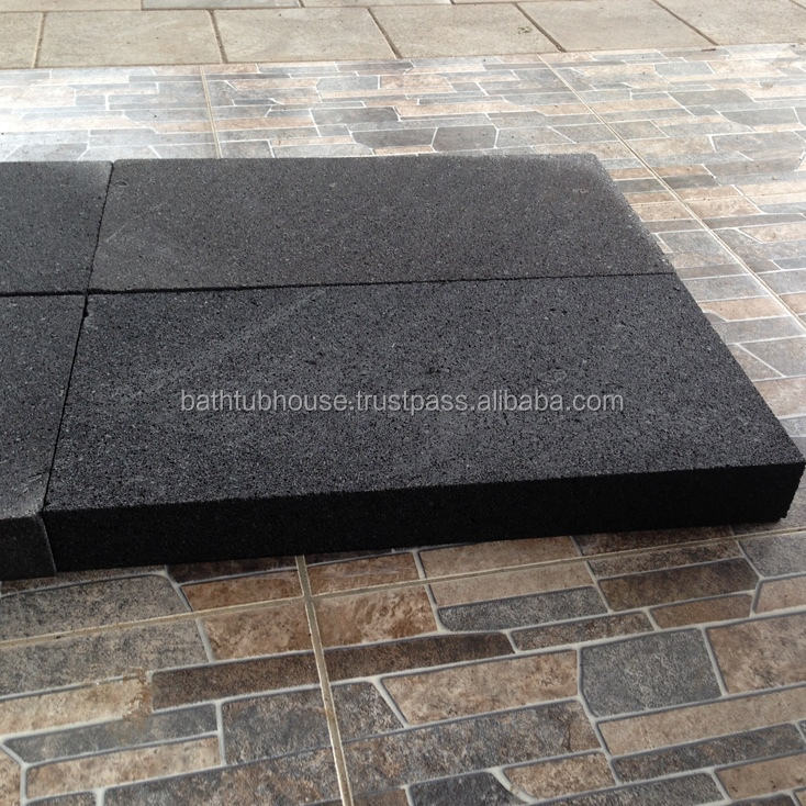 LS020 Bali Natural Lava Stone Swimming Pool Tiles Premium Polished Black  Ceramic for Outdoor Wall Floor Use for Exterior Tiles