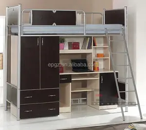 China Dormitory Bed Wrought Iron Frame Bunk Beds for Apartment