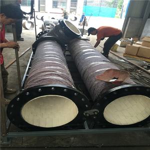 Resistente all'usura tubo in acciaio al carbonio/gomito con allumina piastrelle di ceramica fodera - Product Image 2