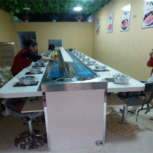 ระบบ<span class=keywords><strong>สายพาน</strong></span>ลำเลียงซูชิแบบหมุนหม้อไฟสองชั้นอเนกประสงค์ - Product Image 3