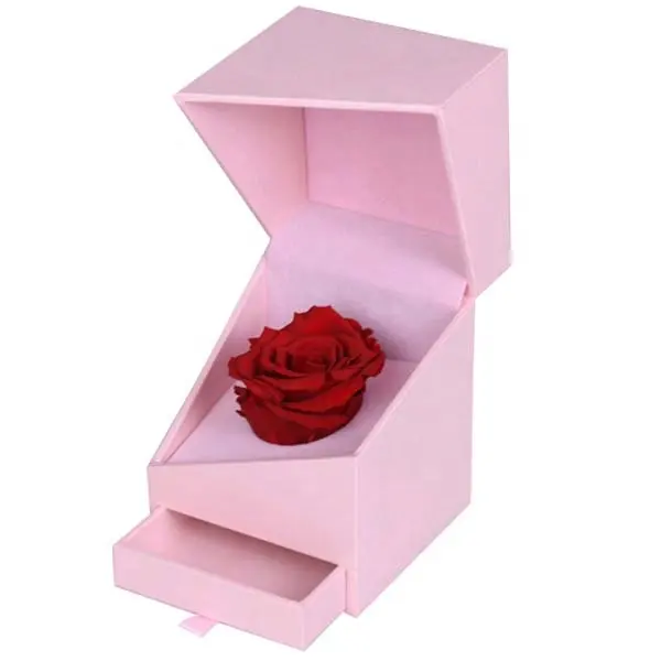 โรงงานขายส่ง Luxury Everlasting จริงดอกไม้กุหลาบที่เก็บรักษาไว้ในกล่องของขวัญดอกไม้เครื่องประดับกล่องลิ้นชักดอกไม้งานแต่งงานกล่อง