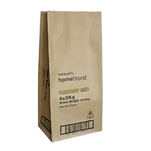 Custom Printed 3kg 4kg 5kg 4lbs 11lbs Empty Kraft Paper Bag for Charcoal Hardwood Lump Bbq Briquettes Package Pouch