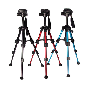 Trépied de table télescopique en aluminium <span class=keywords><strong>avec</strong></span> vis 1/4 et tête panoramique 3 axes pour smartphone et appareil photo reflex numérique - Product Image 1