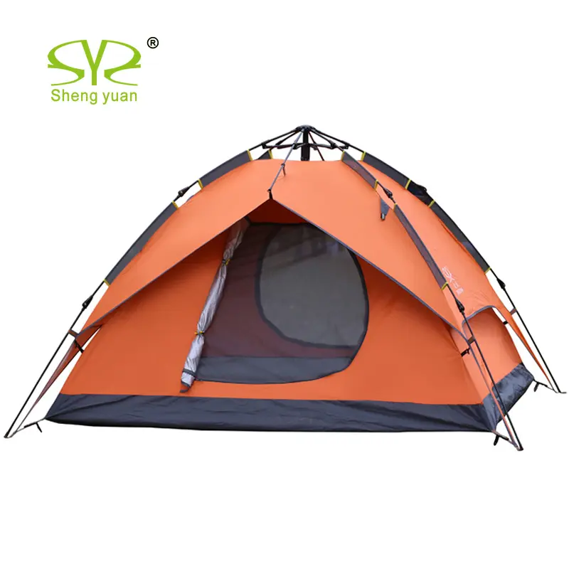 Hot Selling Outdoor Leisure 4 Man Double Layers Tunnel Inflatable Camping Tent