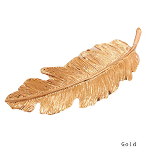 Fermaglio per Capelli da Donna con Foglia d'Oro e Piuma, Molletta, Barrette, Accessori per Capelli - Product Image 6