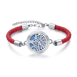 Personnalisé En Acier Inoxydable Magnétique Aromathérapie Huile Essentielle En <span class=keywords><strong>Cuir</strong></span> <span class=keywords><strong>Bracelet</strong></span> de Médaillon de Diffuseur de Parfum - Product Image 6