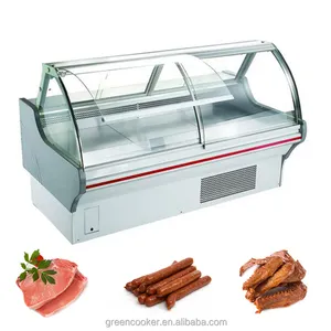 Supermarkt Deli/Gebak Chiller Voedsel Warmer Display Teller Glas Hot Food Warmer Vitrine Showcase