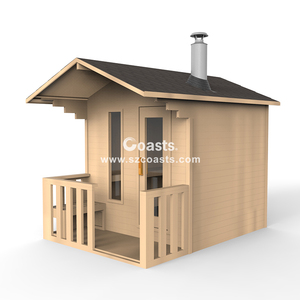 Sauna extérieur en bois massif, best-seller, pour villa, design contemporain, capacité 4-6 personnes - Product Image 1