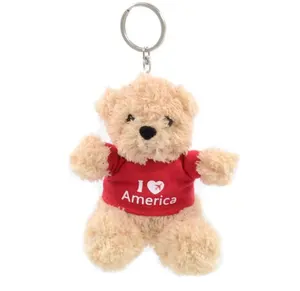 National plush bears keychain bear toy mini teddy bear key chain plush toy i love you souvenir promotion key chain toys