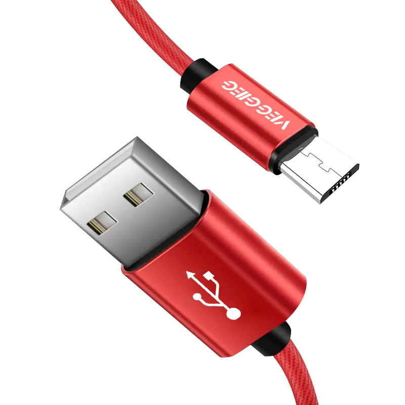 Cable USB 2,0 5A de nailon trenzado para Android, Cable de carga rápida de 4,9 pies, Cable de sincronización de datos largo para Android inalámbrico