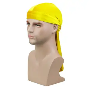 Yellow durag hat with custom logo durag factory bandana wholesale custom durag
