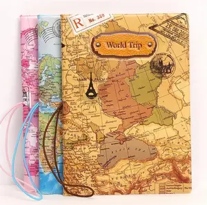 titular de la tarjeta de camuflaje Suppliers-Funda de pasaporte con banda elástica 3D, para viaje, mapa del mundo