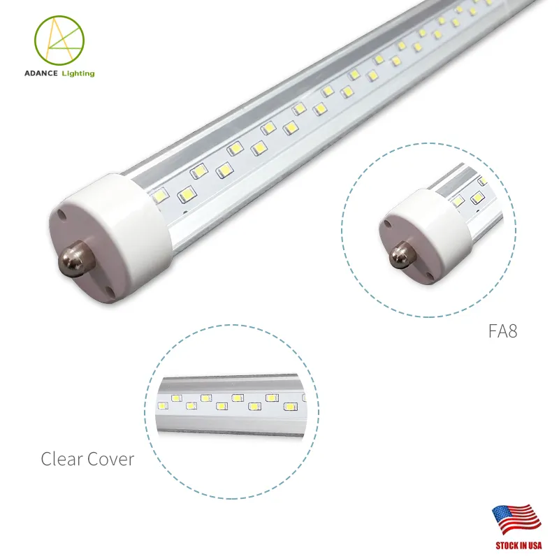 Avance éclairage 8ft A MENÉ LA Lumière De Porte De Refroidisseur 55 w AC110V FA8 Simple Broche Double Extrémité Puissance Clair Len remplacement tube Fluorescent T8