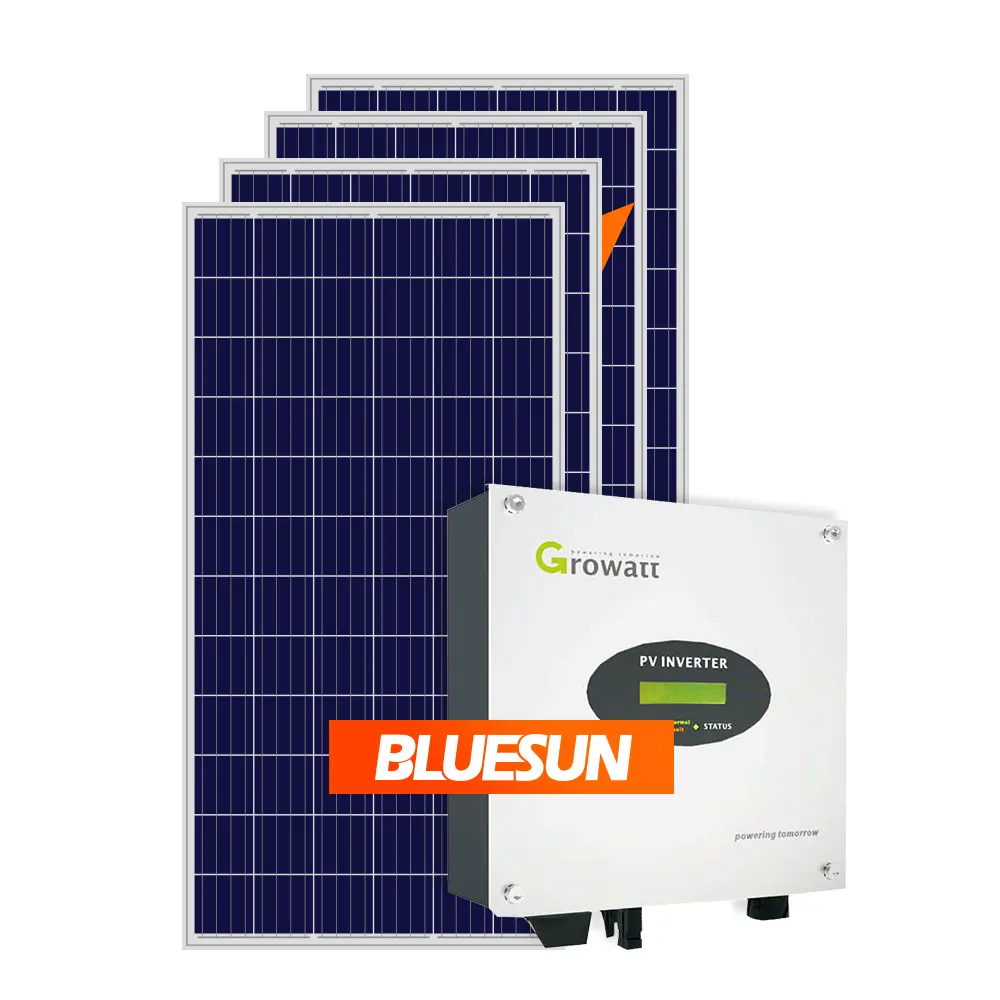 Bluesun太陽光発電システム10kw設計完全なソーラーシステムキット10KW 12 KW 15KW中国の太陽エネルギーシステム