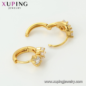 96208 xuping produttore cerchio di charme a forma di bambino <span class=keywords><strong>orecchini</strong></span> con 24 k oro placcato impostazione zircone cubico - Product Image 3