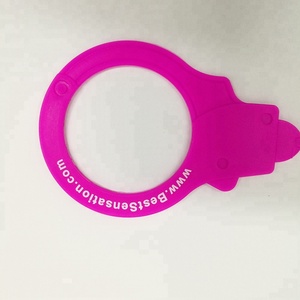 Textos impresos Juguetes sexuales para adultos Juego Erótico Bondage Restricción Cómodo Durable Hot Pink <span class=keywords><strong>El</strong></span>ástico Silicona Esposas Puño de goma B - Product Image 3