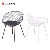 Chaise ronde en fer et métal doré avec logo gratuit, style européen, salle à manger, café, maille, chaise d'extérieur moderne, pieds des états-unis