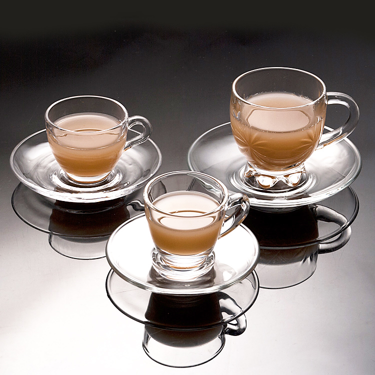 glass coffee set glass cup and saucer