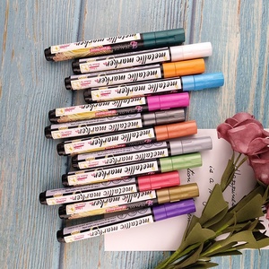 Flysea Bộ Bút Đánh Dấu Kim Loại Gồm 10 Màu Bút Đánh Dấu Lõi Bông Vĩnh Viễn Bút Đánh Dấu Kim Loại Tự Vẽ Và Sơn Nước - Product Image 2