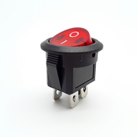 On-Off Round Rocker Switches with Light, Hair Dryer, 3 Pin