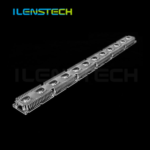 Lentille optique led 10x65 degrés, linéaire asymétriques, 8 led