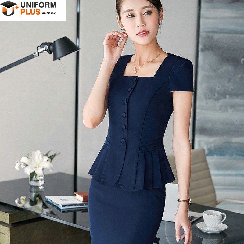 Ladies Office Skirt Suit Uniform Dress for Women