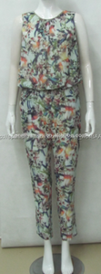 2015 de ropa para adultos precio venta al por mayor fshion lona de la flor patrón de la impresión de las para <span class=keywords><strong>mujer</strong></span> del mono - Product Image 1