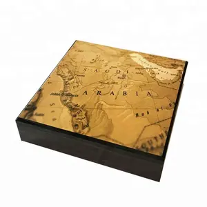 沙特阿拉伯市场热卖地图盖木制巧克力日期包装盒
