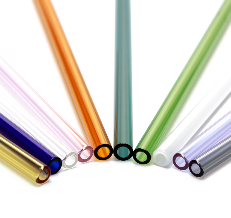 Customized color heat resistant long straight glass decorative drinking straws