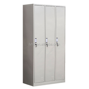 Armadio portaoggetti in metallo <span class=keywords><strong>Almira</strong></span> in acciaio grigio chiaro a 3 ante armadio da palestra in metallo CKD - Product Image 3