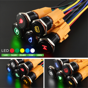 Özelleştirilebilir 16MM 19mm 22mm nokta işıklı buton anahtarları 1NO1NC 2NO2NC Max akım 3A IP65 seviyesi - Product Image 3