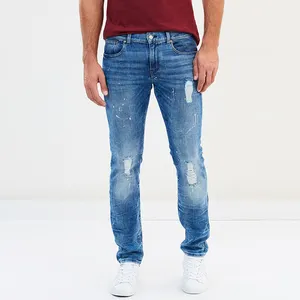 2021 Designer personalizado Calças Compridas 100% Algodão Serviço DO OEM Apoio Respirável jeans LAVADOS para homens elegantes