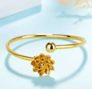 Neue design armband sonnenblumen vergoldet schmuck armreif